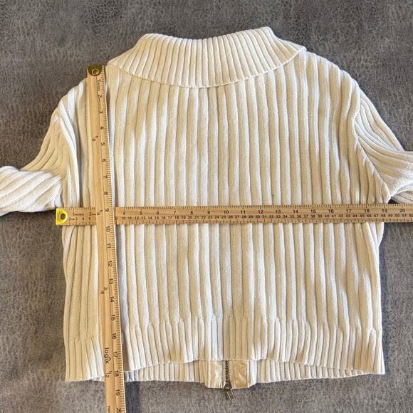 Y2k Fur Ribbed C Magic Zip Up Sweater - Picture 6 of 6